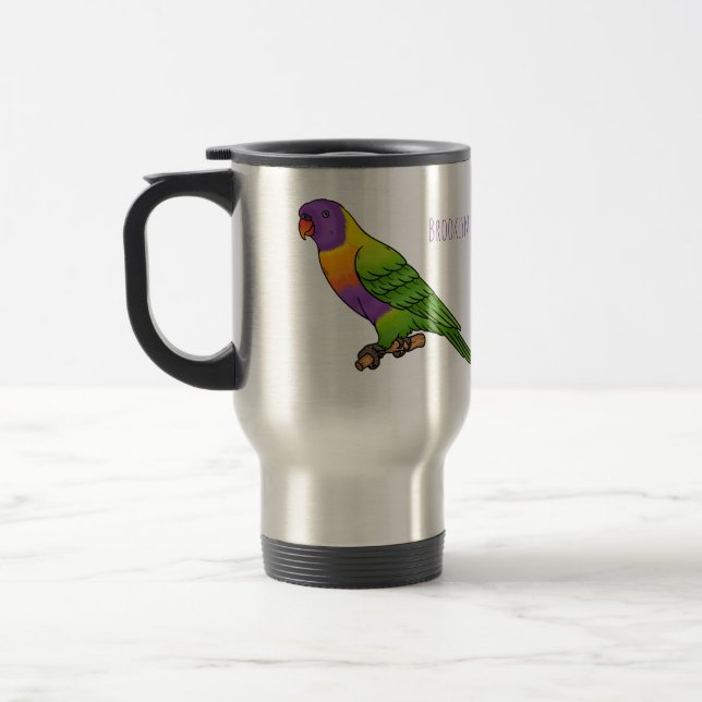 Taza De Viaje Ilustracion de personalizado de cocodrilo arcoiris (Izquierda)