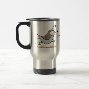 Taza De Viaje Ilustracion de personalizado de codorniz de califo