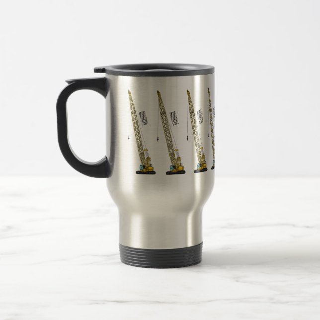 Taza De Viaje Ilustracion de personalizado de excavadora Draglin (Izquierda)