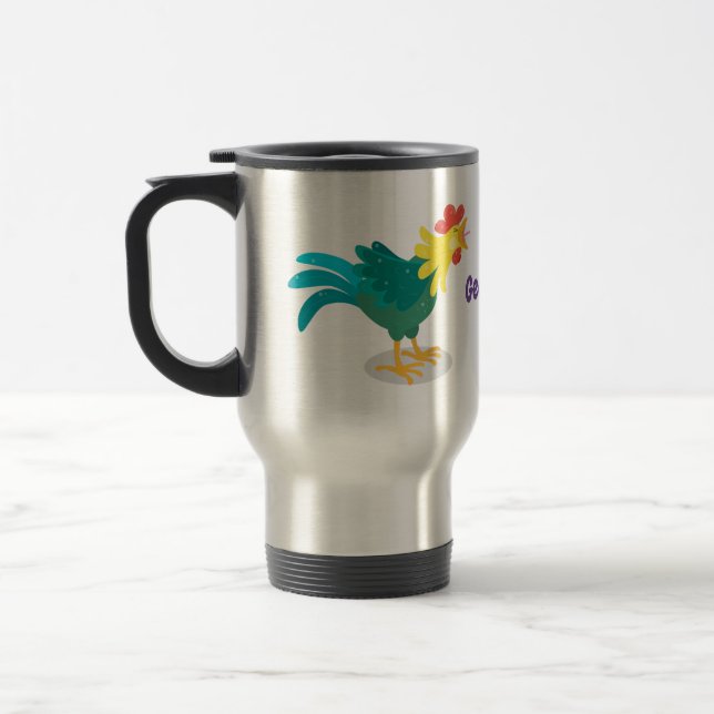 Taza De Viaje Ilustracion de personalizado de gallo de entrego g (Izquierda)