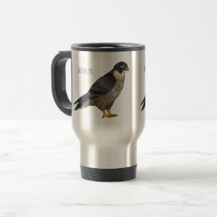Taza De Viaje Ilustracion de personalizado de halcón peregrino