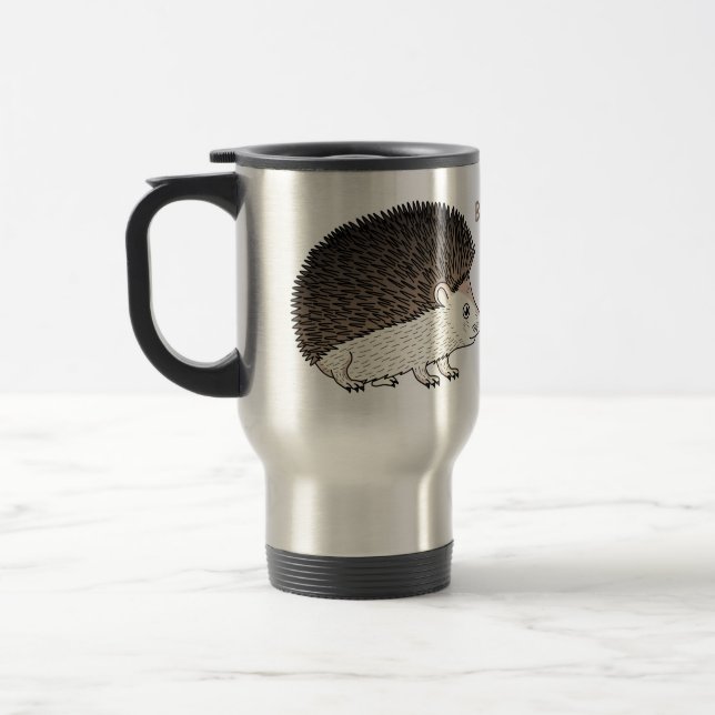 Taza De Viaje Ilustracion de personalizado de hedgehog espinoso (Izquierda)