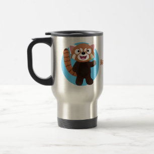 Taza De Viaje Ilustracion de personalizado de panda rojo