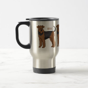 Taza De Viaje Ilustracion de personalizado de perro Airedale ter