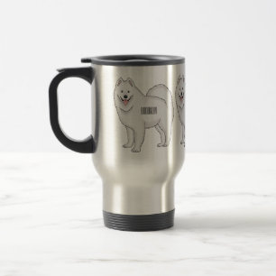 Taza De Viaje Ilustracion de personalizado de perro de Samoyed
