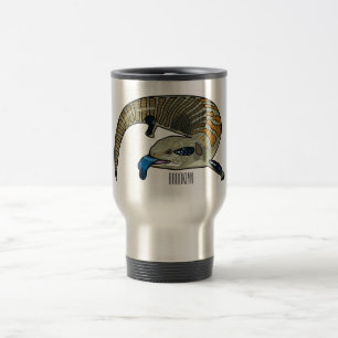 Taza De Viaje Ilustracion de personalizado de piel de tono azul