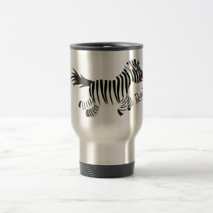 Taza De Viaje Ilustracion de personalizado de zebra graciosa