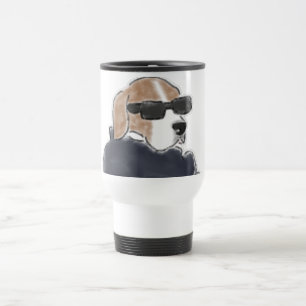 Taza De Viaje Ilustración de un Beagle genial con gafas de sol y