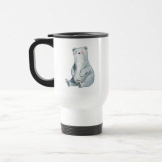 Taza De Viaje Ilustración de Vida Silvestre del Oso Ártico Arte
