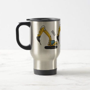 Taza De Viaje Ilustracion del personalizado de la excavadora de