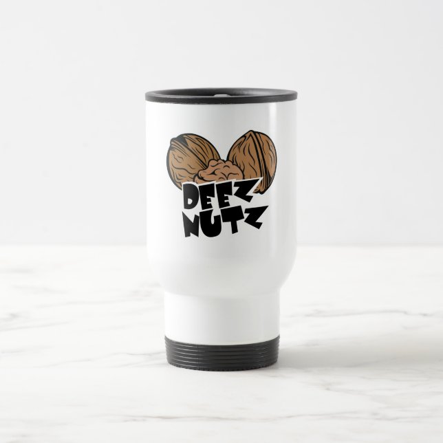 Taza De Viaje Ilustracion divertido de Deez Nutz (Centro)