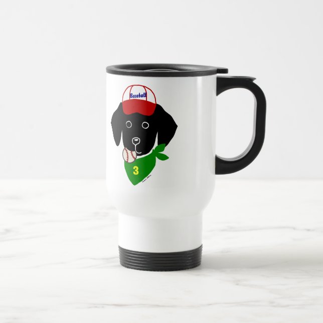 Taza De Viaje Ilustracion divertido del dibujo animado del perro (Derecha)