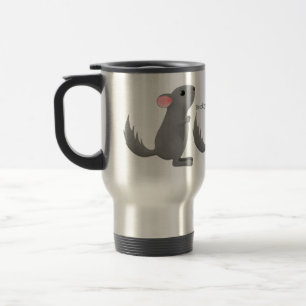 Taza De Viaje Ilustracion personalizado chinchilla gris suave