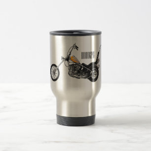 Taza De Viaje Ilustracion personalizado Chopper Motorcycle 1950