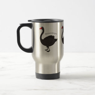 Taza De Viaje Ilustracion personalizado cisne negro