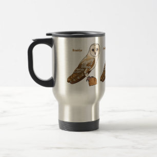 Taza De Viaje Ilustracion personalizado de aves de búho de Barn