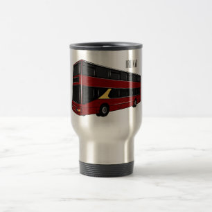 Taza De Viaje Ilustracion personalizado de bus de dos pisos