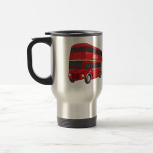 Taza De Viaje Ilustracion personalizado de bus de dos pisos
