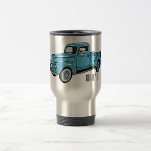 Taza De Viaje Ilustracion personalizado de camioneta clásica