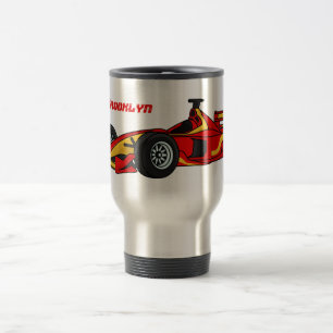 Taza De Viaje Ilustracion personalizado de coches de carreras de