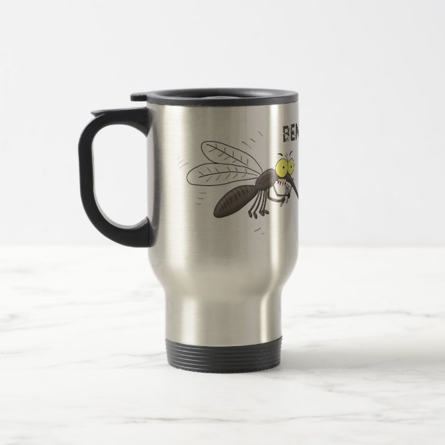 Taza De Viaje Ilustracion personalizado de insectos de mosquitos (Izquierda)