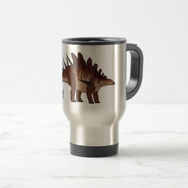Taza De Viaje Ilustracion personalizado de Kentrosaurus (Anverso derecho)
