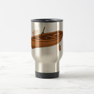 Taza De Viaje Ilustracion personalizado de lancha dorada