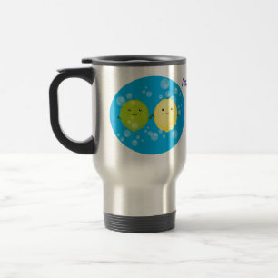 Taza De Viaje Ilustracion personalizado de lima de limón feliz