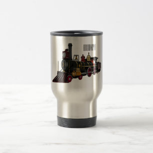 Taza De Viaje Ilustracion personalizado de locomotora de vapor