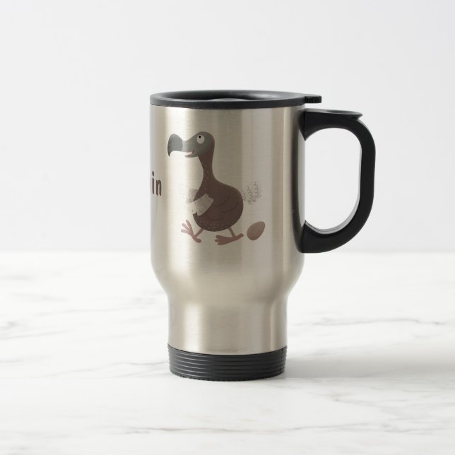 Taza De Viaje Ilustracion personalizado de pájaro dodo gracioso (Derecha)