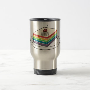 Taza De Viaje Ilustracion personalizado de pastel de arcoiris