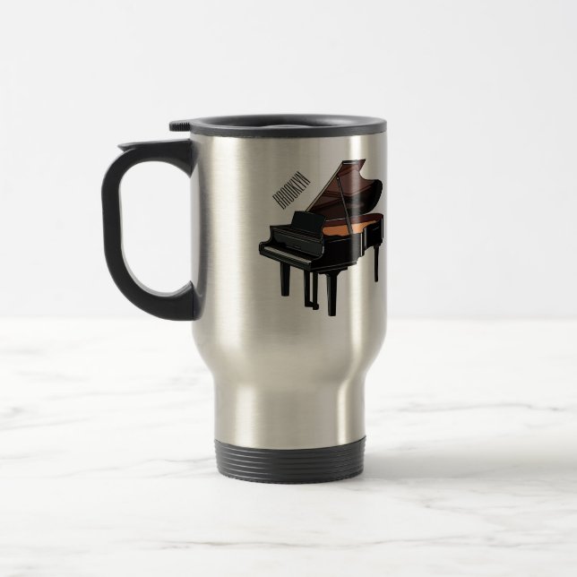 Taza De Viaje Ilustracion personalizado de piano (Izquierda)