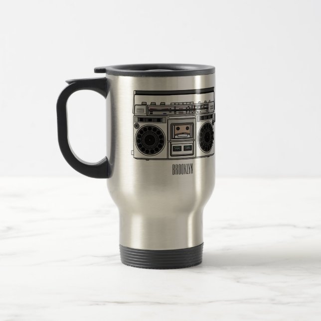 Taza De Viaje Ilustracion personalizado de radio (Izquierda)