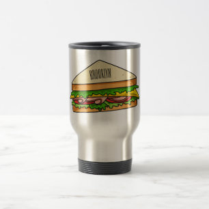 Taza De Viaje Ilustracion personalizado de sándwich