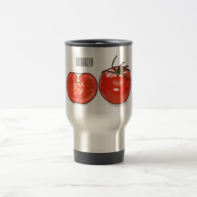 Taza De Viaje Ilustracion personalizado de tomate (Centro)