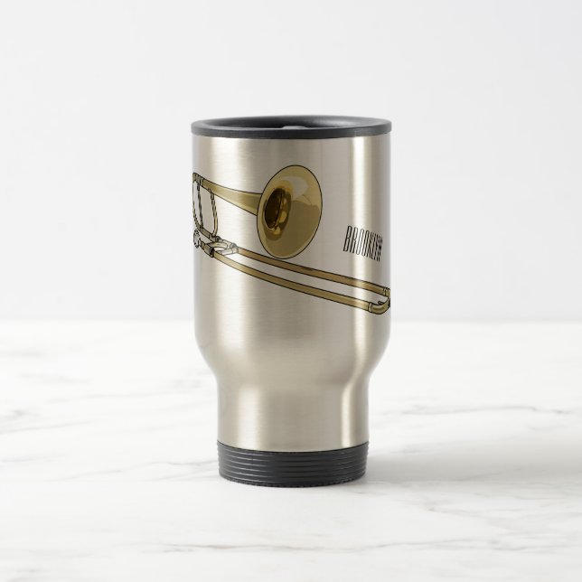 Taza De Viaje Ilustracion personalizado de Trombone (Centro)