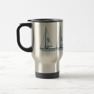 Taza De Viaje Ilustracion personalizado de velero