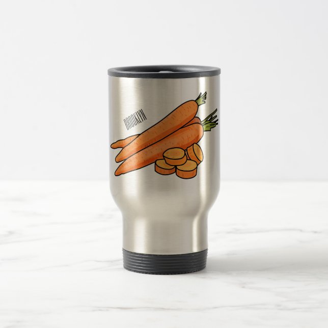 Taza De Viaje Ilustracion personalizado de zanahoria (Centro)