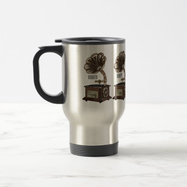 Taza De Viaje Ilustracion personalizado girable (Izquierda)
