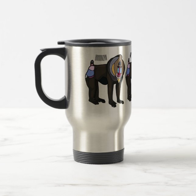 Taza De Viaje Ilustracion personalizado Mandrill (Izquierda)