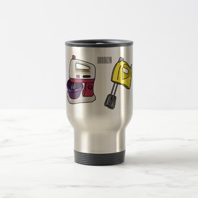 Taza De Viaje Ilustracion personalizado mezclador (Centro)