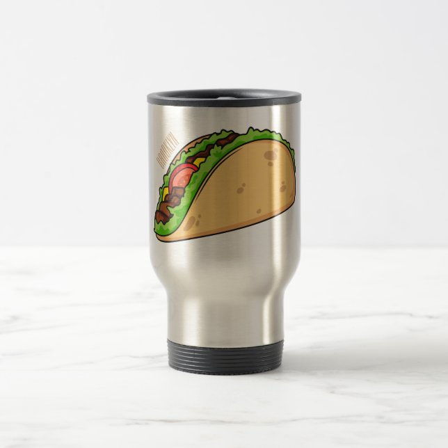 Taza De Viaje Ilustracion personalizado Taco (Centro)