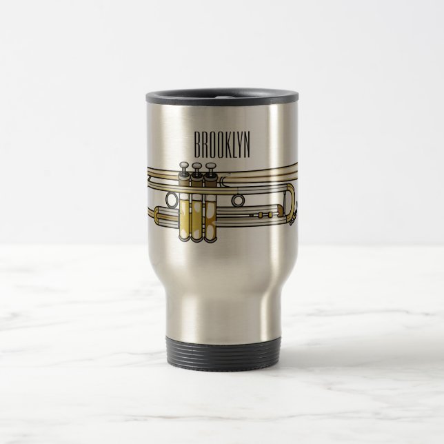 Taza De Viaje Ilustracion personalizado Trumpet (Centro)