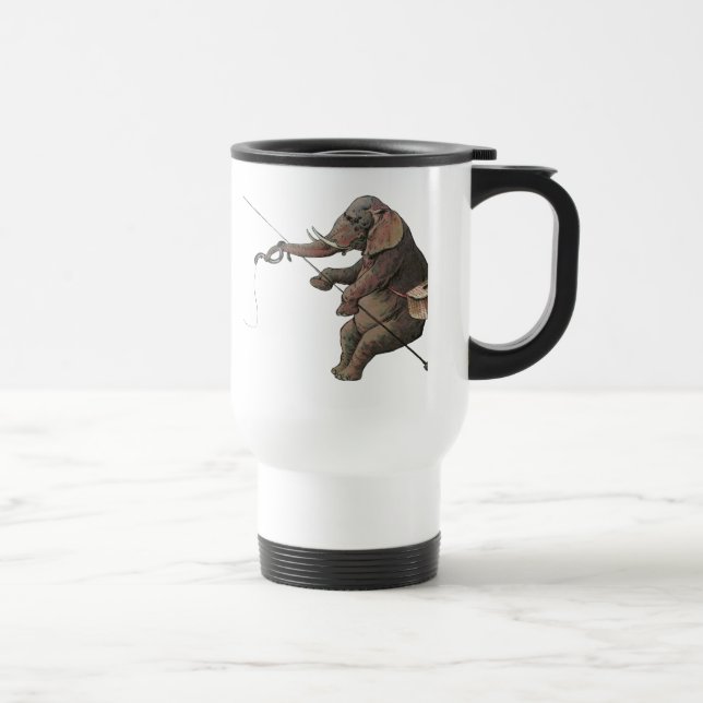 Taza De Viaje Ilustracion pesquero de Elephant (Derecha)