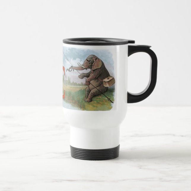 Taza De Viaje Ilustracion pesquero de Elephant (Derecha)