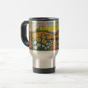 Taza De Viaje Ilustracion Retro Beach de Summer Vibes
