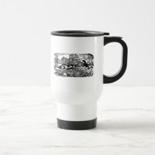 Taza De Viaje Ilustración victoriana de arte de mascota antigua 