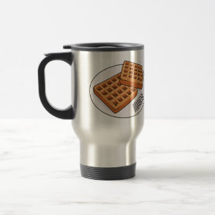 Taza De Viaje Ilustracion Waffle personalizado