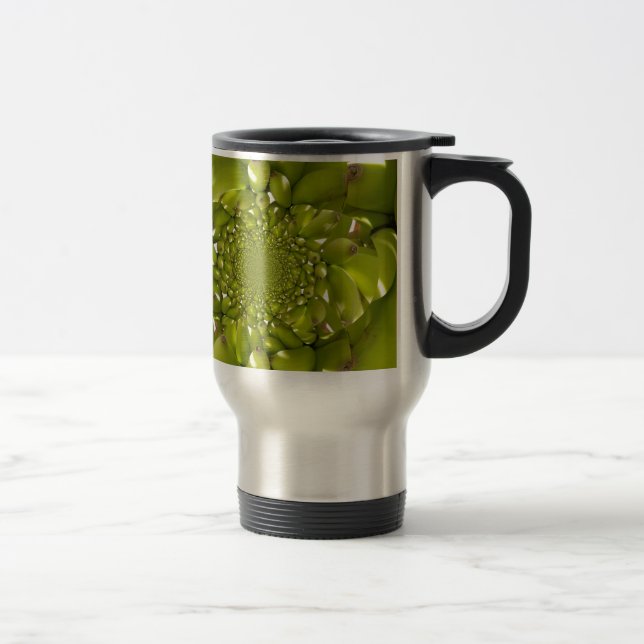 Taza De Viaje Imagen/gráfico de arte verde caleidoscopio bananer (Derecha)