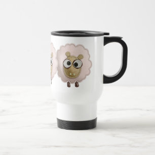 Taza De Viaje Imagen impresa fieltro rosado lindo de las ovejas